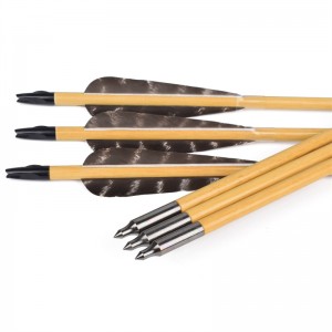 Elong Outdoor 117025-01 OD8mm 32inch Wooden Arrow Bueskydning Traditionel Bow Shooting