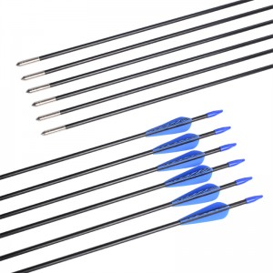 Elong Outdoor 110099 ID5MM 28inch Fiberglass Pil Tiger Mønster Vane Bueskydning Optagelse ved hjælp af