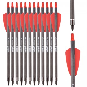 Nika Bueskydning 113167-02 ID6.2mm 7.5inch Carbon Fiber Crossbow Bolts Plastic Nock Archery Shooting Cobra System Adder/R9/RX