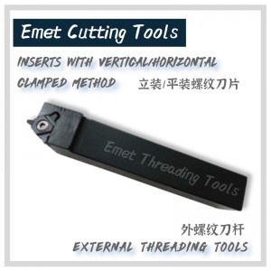EMET Threading Tools/yrerer Teading Tools/external Threading Tools/inSert kan klemmes af både lodrette og vandrette metoder/turning værktøjer