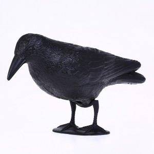 Guguluza Stand Fuld Body Flocking Crow Decoy Hunting Plastic Black Crow Decoys Hallows Dag Day Indretning W/Feet Stake, Have Decoration