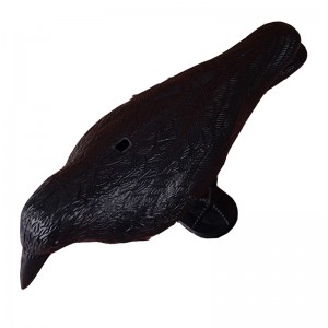 Guguluza Stand Fuld Body Flocking Crow Decoy Hunting Plastic Black Crow Decoys Hallows Dag Day Indretning W/Feet Stake, Have Decoration