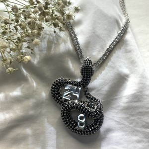 Simple hip hop smykker guld farve metal kæde clavicle halskæde krystal dyr slange vedhæng halskæde