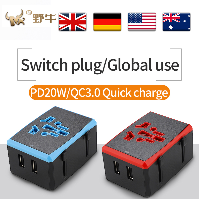 Dennye PD Fast Charger Conversion Plug Universal Conversion Plug Hurtig opladning Travel Socket Universal Converter