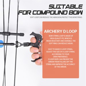 Elong Outdoor 280083 Bueskydning D Loops Rope 5inches Bueskydning Bowstring Servering Tråd D Loop Rope Release Materiale Nocking D Loop Rope String