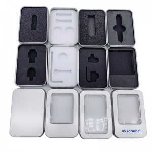 Kina Engros Fødevarekvalitet Små rektangulære Gave Tins USB Flash Disk Tin Boks På lager (87mm * 60mm * 18mm)