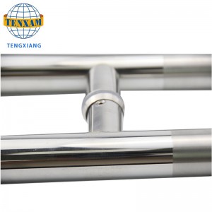 Customizable Modern Circular Tube H Type Rustfrit Stål Glidende Træk Dør Badeværelse Tilbehør Brugedør Glashåndtag