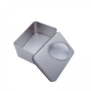 Window Square Metal Box Storage Tin Box 125 * 90 * 60mm