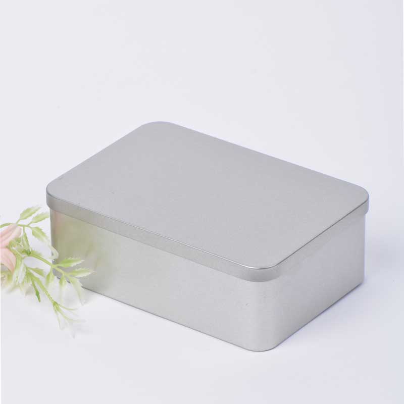 Rektangulær frostet Tinplate Saffron Gift Metal Box 159 * 110 * 53mm