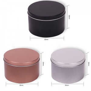 8 oz Black Tinplate Candle Jar Aromaterapy Metal Emballage Candle Jar 85 * 50mm