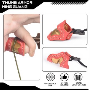 Elong Outdoor 420028 M Størrelse Bueskydning Thumb Ring Thumb Armour Håndlavet Finger Protector Thumb til Outdoor Shooting Tilbehør Finger Tab