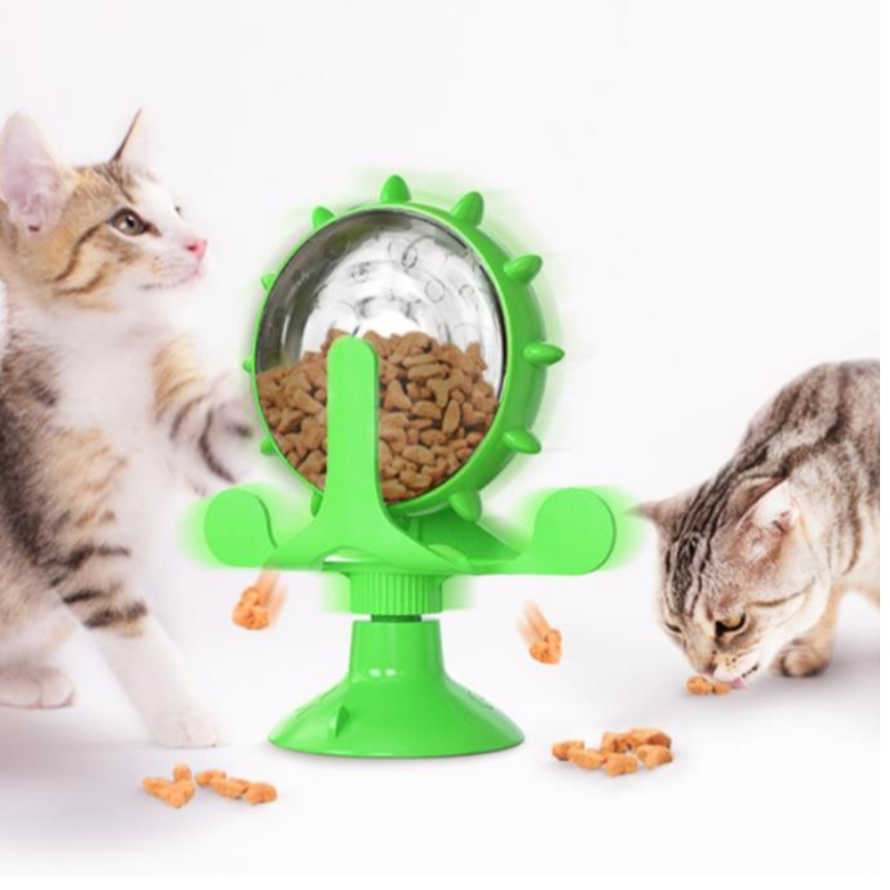 Pet leverer drejebord katte interaktive legetøj langsomt feeder madlækage træner sjovt kat legetøj