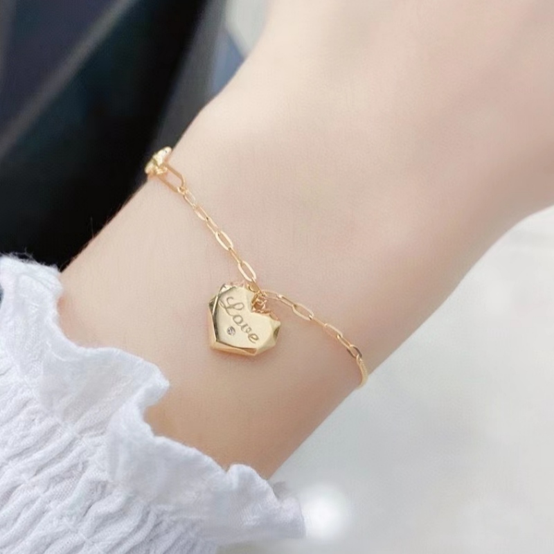 Tuochen Smykker Producent Fashion Design 18k/14k/10/9k/Sølv 925 Gold Heart Style Armbånd til kvinder