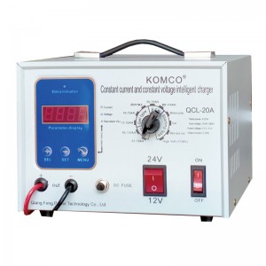 KOMCO Batterioplader, 12V/24V/36V/48V/60V/72V spænding og strøm justeret, bil oplader og vedligeholder til bil, lastbil, golfvogn, græsplæne, marine, båd, snescooter, ATV, RV, SLA AGM GEL CE EFB