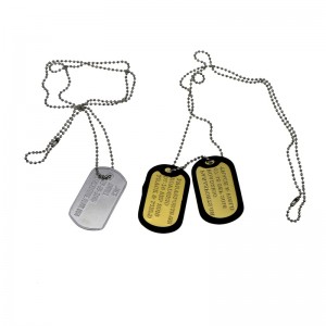 Factory Wholesale Custom Metal Military Dog Tag Holdbar Cute Anodized Aluminum Blank Hund Tags