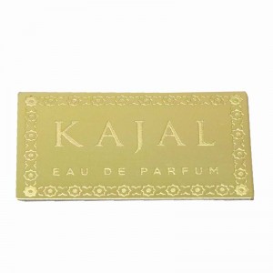 Golden ætset aluminium parfume flaske etiket