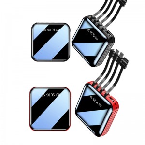 4 i 1 Mirror 20000mAh Portable LED Light Hurtig opladning Power Bank