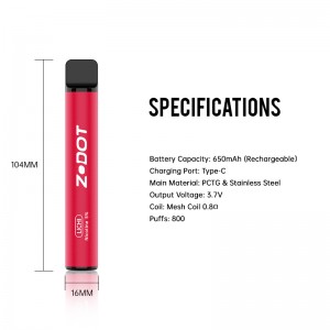 800 puffs engangs vape pen