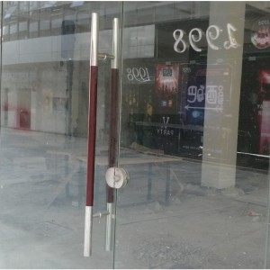 SS-039 Moderne trægreb Dobbeltsidet stige-stil trækhåndtag, rustfrit stål glasdørhåndtag