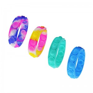 Push boble kids fidget legetøj, voksne silikone fidget pop armbånd
