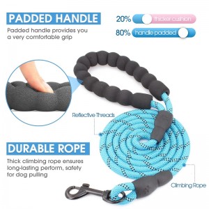Amazon Hot Sale Heavy Duty Stærkt klatring Nylon Rope Reflective Dog Leash Pet Lead Lead