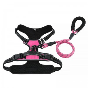 Custom Dog Vest Reflective Nylon Stor Buckle Reversible Dog Harness Med Leash