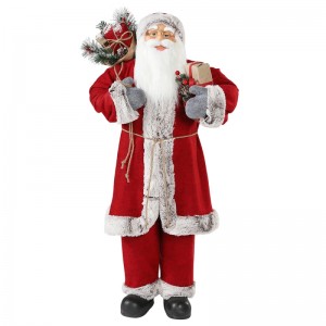 30 ~ 110cm jul stående santa claus med gavepose ornament dekoration festival ferie figurine samling traditionelle xmas