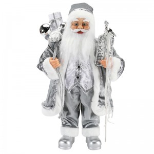 45 ~ 62cm jul stående santa claus ornament dekoration figur collection stof ferie festival xmas plys custom vare