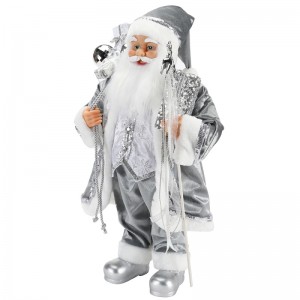45 ~ 62cm jul stående santa claus ornament dekoration figur collection stof ferie festival xmas plys custom vare