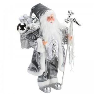 45 ~ 62cm jul stående santa claus ornament dekoration figur collection stof ferie festival xmas plys ting