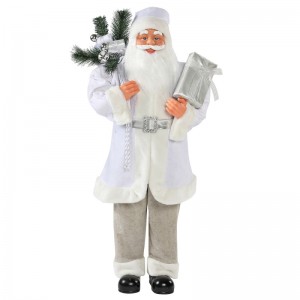 30 ~ 110cm jul hvid stående santa claus gave taske ornament dekoration festival ferie figurine samling traditionelle xmas