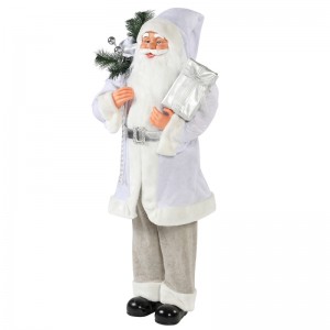 30 ~ 110cm jul hvid stående santa claus gave taske ornament dekoration festival ferie figurine samling traditionelle xmas