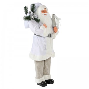 30 ~ 110cm jul hvid stående santa claus gave taske ornament dekoration festival ferie figurine samling traditionelle xmas