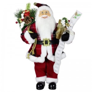 80 cm Juledekoration Santa Claus Gave Bag Navn Liste Pine Cone Ornament Xmas Legetøj til Home Navidad Holiday Party Display