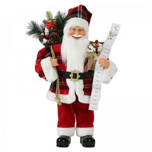 30 ~ 110cm Jul Santa Claus med Gavepose Ornament Dekoration Traditionel Holiday Figurine Collection Xmas Series
