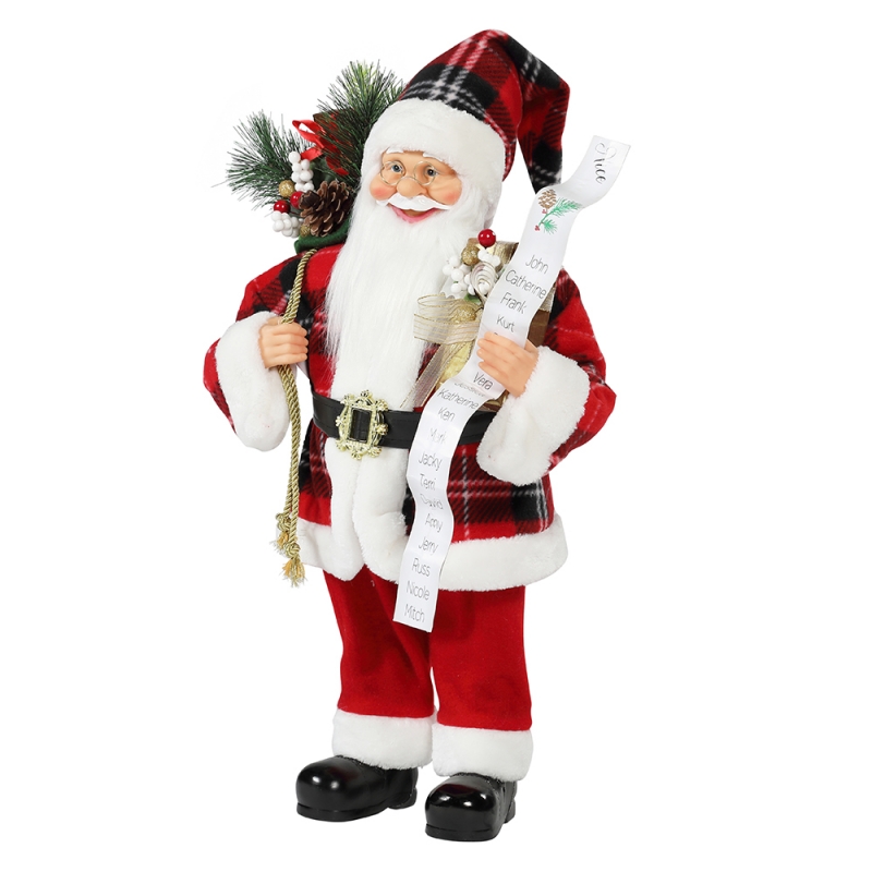 30 ~ 110cm Jul Santa Claus med Gavepose Ornament Dekoration Traditionel Holiday Figurine Collection Xmas Series