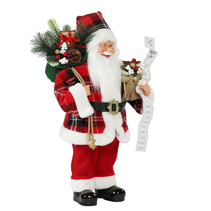 30 ~ 110cm Jul Santa Claus med Gavepose Ornament Dekoration Traditionel Holiday Figurine Collection Xmas Series