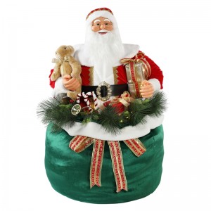 65/85/115cm jul animeret santa claus med lys ferie musikalsk ornament dekoration figur samling traditionelle