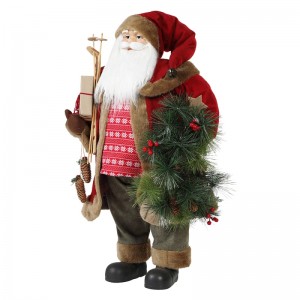 30 ~ 110cm Jul Stående Santa Claus med krans ornament dekoration traditionelle figurindsamling xmas serie