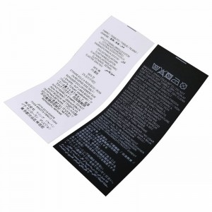 Tilbage hals beklædningsetiketter til letvægts tøj og børneprodukter