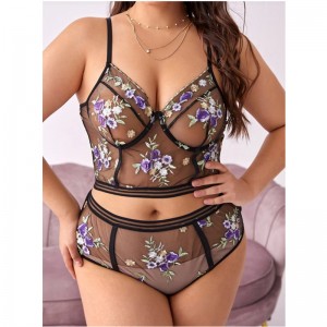JF Eyelash Lace Lingeri Kvinder Luxury Lace Trim For Undertøj Engros Dusal Du Design Lace Two Piece Set Kvinder Sexet Lingeri