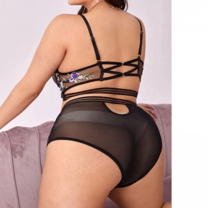 JF Eyelash Lace Lingeri Kvinder Luxury Lace Trim For Undertøj Engros Dusal Du Design Lace Two Piece Set Kvinder Sexet Lingeri