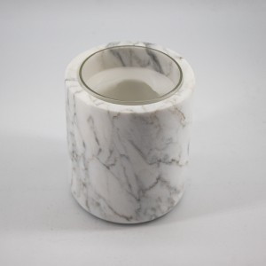 Naturlig marmor sten glas kop stearinlysholder