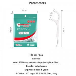 100 stk taske Høj kvalitet Dental Floss Producent Dental Pick Floss For Adult Dental Floss