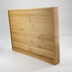 Naturlig bambus udvidelig bestik kniv skuffe opbevaring sæt