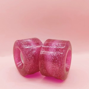 Tilpasset quad skate hjul gennemsigtigt PU Materiale Glitter Pulver med LED