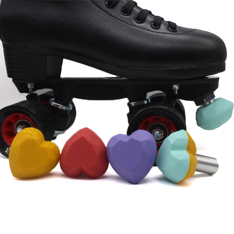 Factory Direct Sale Customized Heart Diamond Form Justerbar Toe Stop Roller Skate Pure Color
