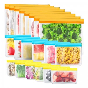 Tilpassede engros genanvendelige lagerposer, BPA Free Silicone Food Tasker