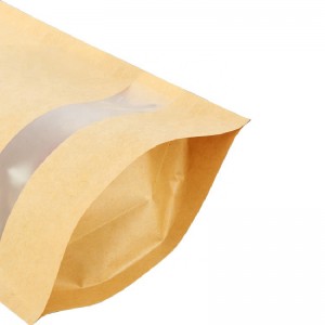 Kraft lynlås står op pouch med vindue