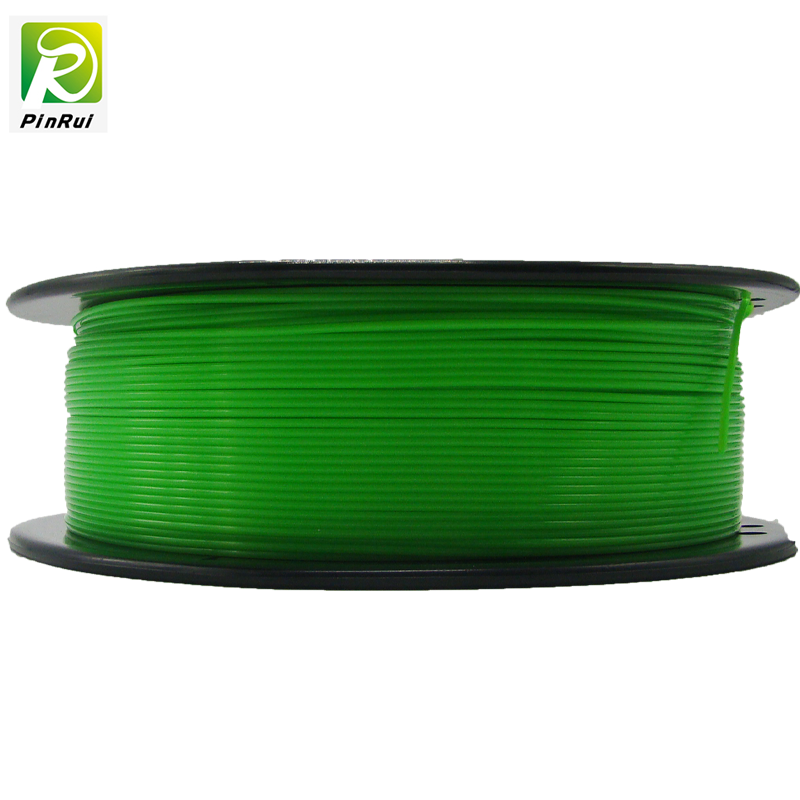 Pinrui høj kvalitet 1kg 3d pla printer filament gennemsigtig grøn farve